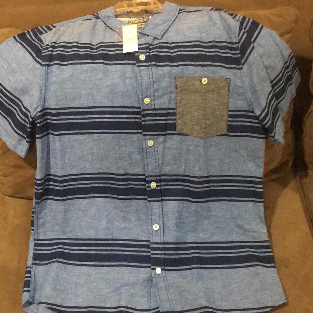 Modern Amusement Blue Button Down Shirt